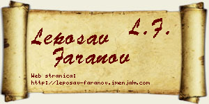 Leposav Faranov vizit kartica